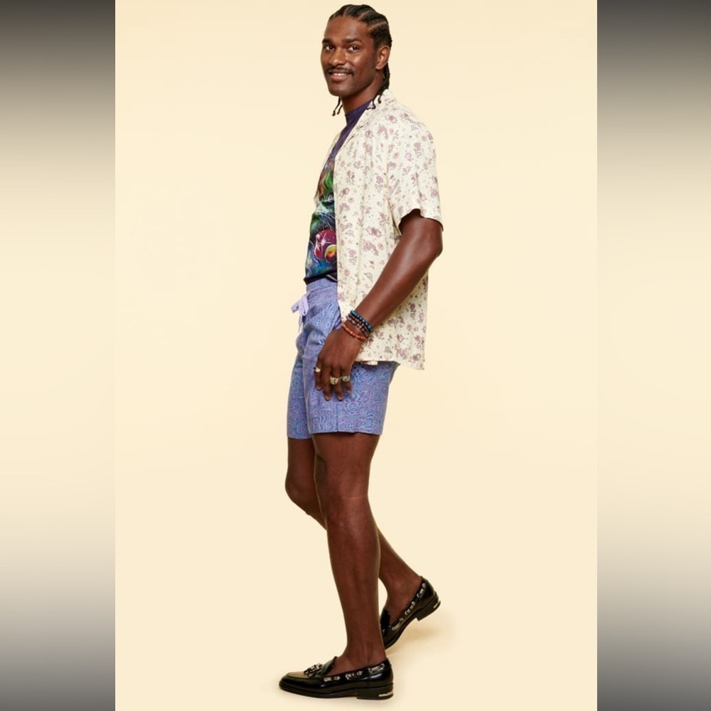 Blue Psychedelic Wave Shorts (EB Exclusive), Blue Multi, Small, NWT